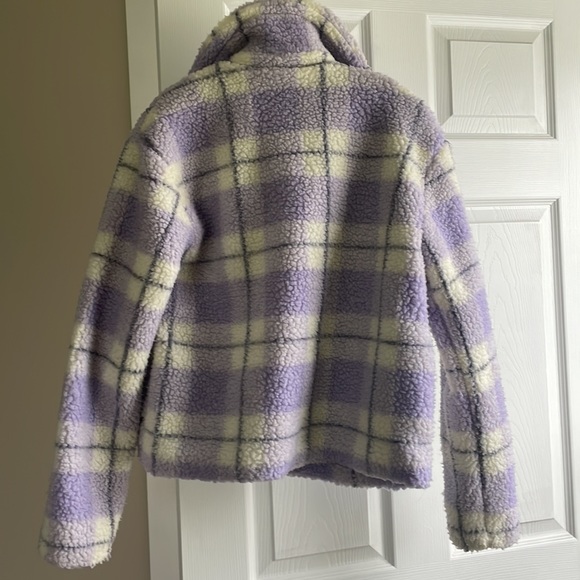 7 for all mankind purple plaid teddy jacket - Picture 3 of 3